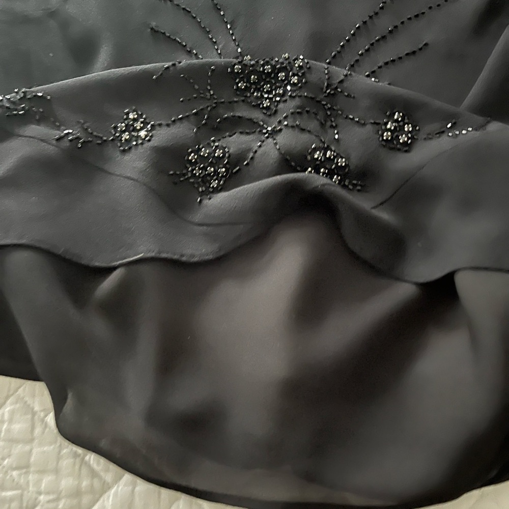 Black Silk Sequined Top - Picture 6 of 9